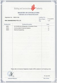 BCA Registration Certificate